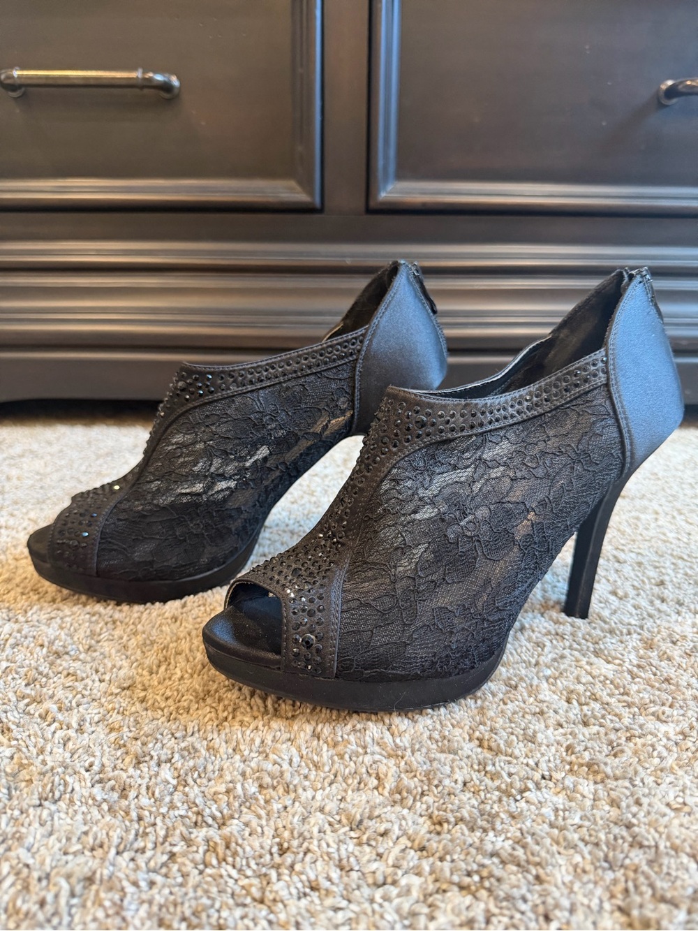 Michaelangelo Ayaelo Black Lace High Heels 8